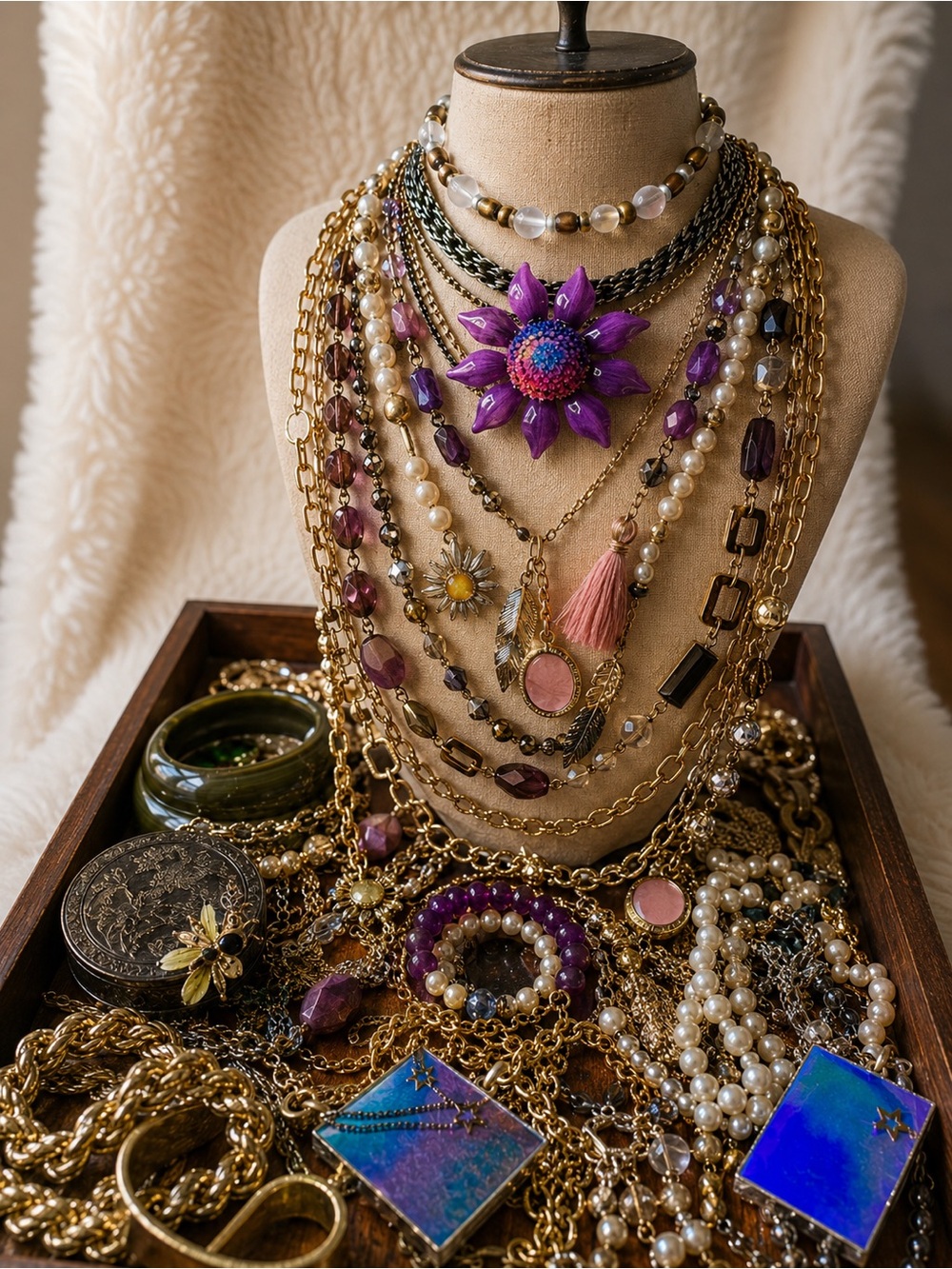 5 Pounds Wearable Gold-tone Estate lot